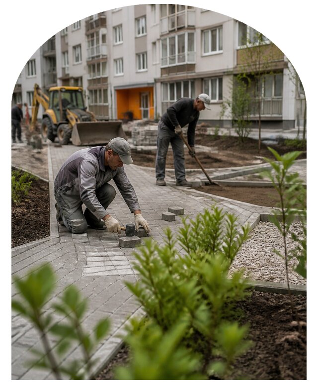 Благоустройство двора многоквартирного дома в Сасове